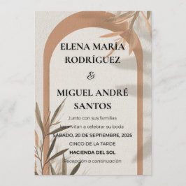 Spanish Wedding Invitation Terracotta Arch Olive Inbjudningar