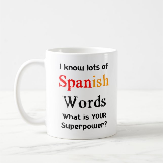 spanish words kaffemugg (Vänster)