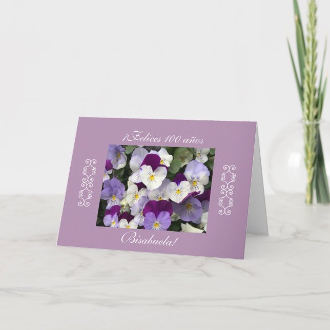Spanjor: 100 anos/födelsedag Cumpleanos Kort (Framsida)