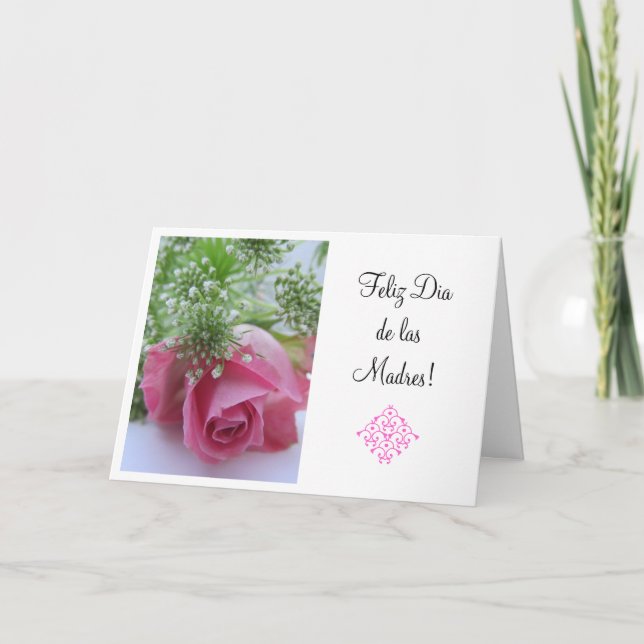 Spanjor: 3 Diameter de la Madre /Mother dag Kort (Framsida)