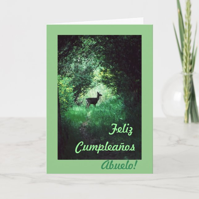 Spanjor: B-dag för Cumpleaños abuelo /Grandpa Kort (Framsida)