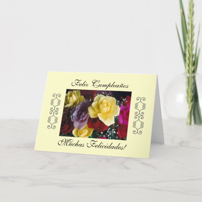 Spanjor: Cumpleaños-/födelsedag Kort (Framsida)