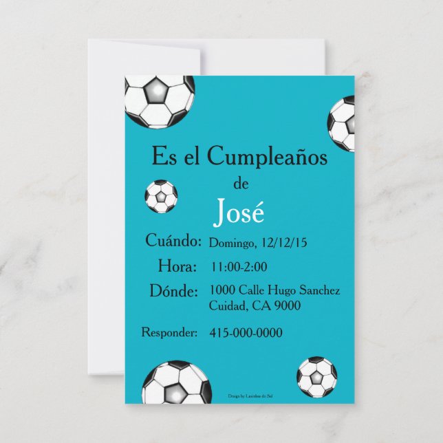 Spanjor: Fiesta de cumpleaños - Invitación Inbjudningar (Baksida)