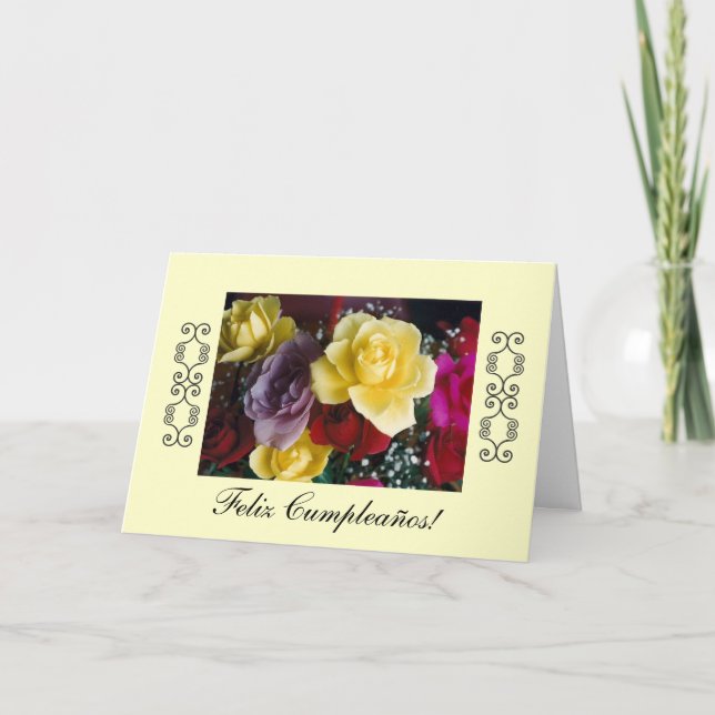 Spanjor: Födelsedag/Cumpleaños Kort (Framsida)