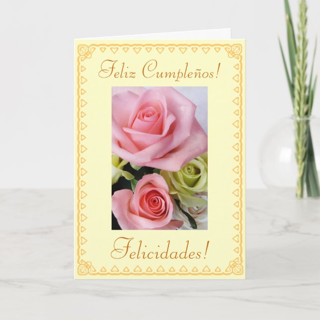 Spanjor: Födelsedag Feliz Cumpleanos Kort (Framsida)