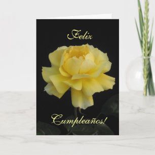Spanjor: födelsedag rose/Cumpleanos, rosa Kort