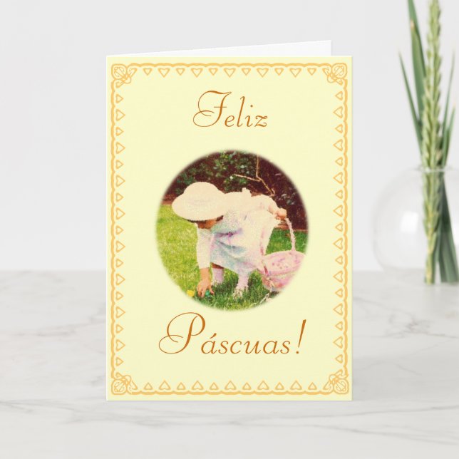 Spanjor: Glad påsk Helgkort (Framsida)