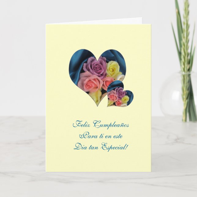 Spanjor: Lycklig Birthday/Feliz Cumpleanos Kort (Framsida)