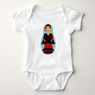 Spanjor Röda Klänning Matryoshka Baby Bodysuit T Shirt