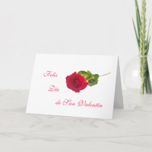 Spanjor: San Valentin - röd ros Helgkort