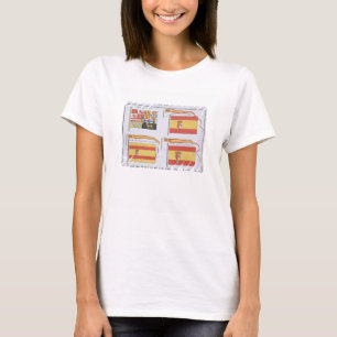 Spanjoren sjunker, från en fransk bok av flaggor, t shirt