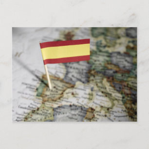 Spanjorflagga i karta vykort