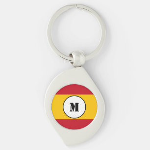 Spanjorflagga Keychain Swirl Silverfärgad Nyckelring