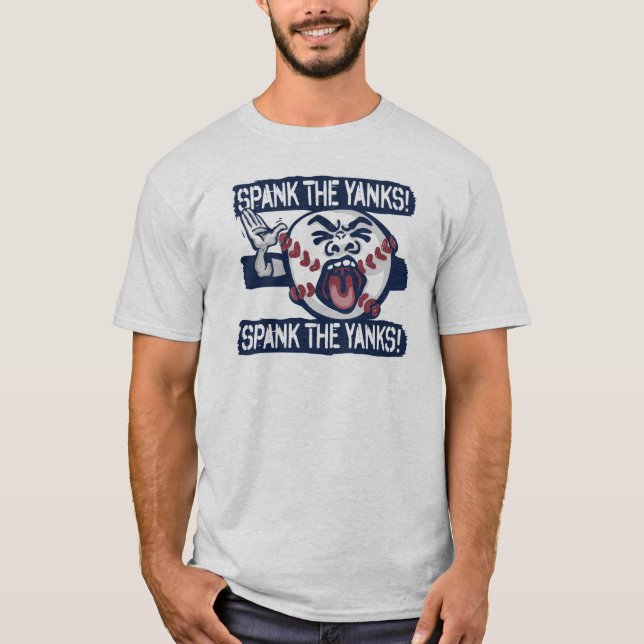 Spank den skandalösa baseballet för Yanks T Shirt (Framsida)