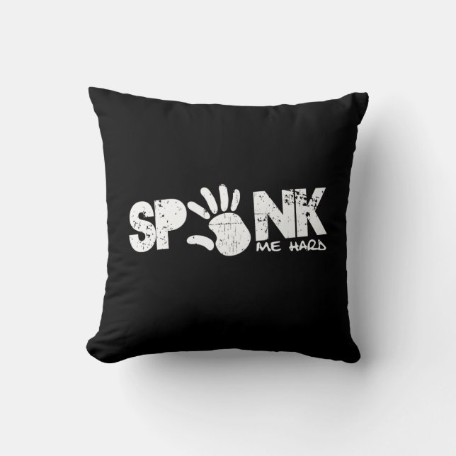 spank mig hårt - bedrövad vit kudde (Framsida)
