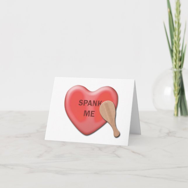 "Spank mig" valentinkortet Helgkort (Framsida)
