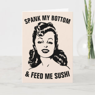 SPANK MY GRUND OCH MATA MIG SUSHI RETRO HOUSEWIFE KORT