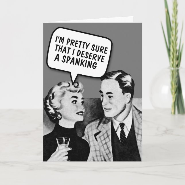 SPANKING RETRO BIRTHDAY GREETING FOR HUSBAND KORT (Framsida)