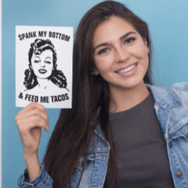 SPANKING TACOS RETRO HOUSEWIFE GREETDS CARDS KORT