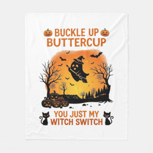 Spänn fast fjäril Halloween spökhäxa hatt broderi Fleecefilt