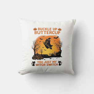Spänn fast fjäril Halloween spökhäxa hatt broderi Kudde