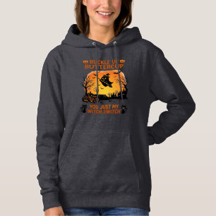 Spänn fast fjäril Halloween spökhäxa hatt broderi T Shirt