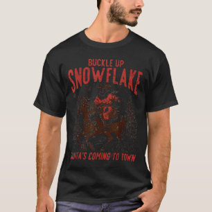 Spänn Fast Snöflinga Jul Tomte Cowboy Västern Julf T Shirt