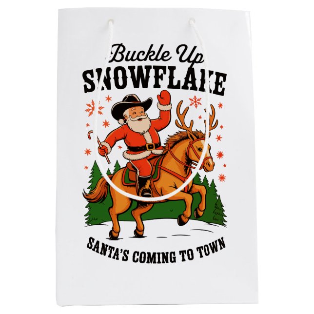 Spänn fast Snöflinga Rodeo Cowboy Tomte Jul (Framsidan)