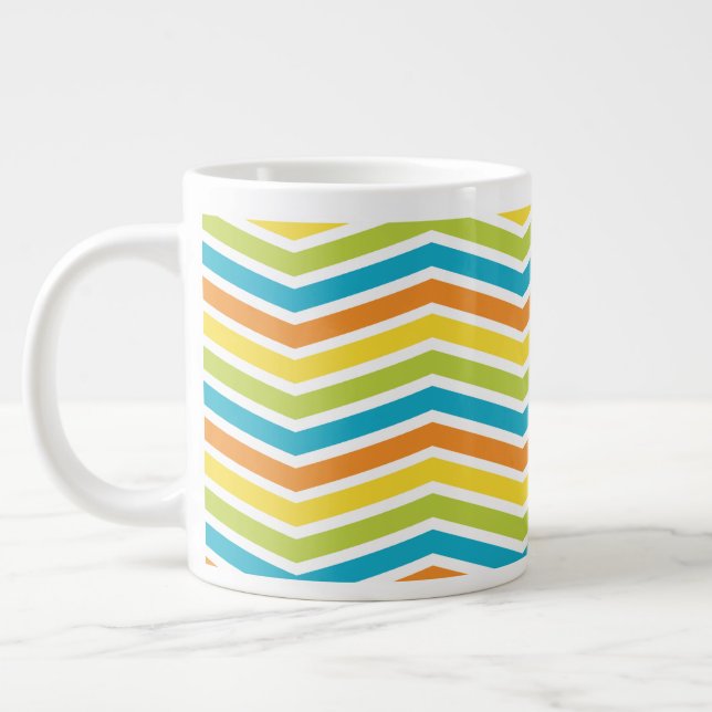 Spännande sicksack-randig muggdesign jumbo mugg (Vänster)