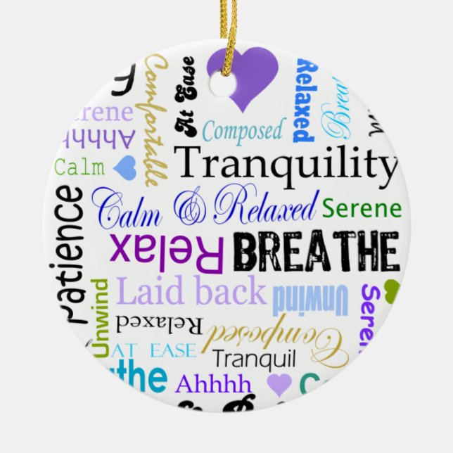 Spänning-lättnad lugna & avslappnande julgransprydnad keramik (Framsidan)