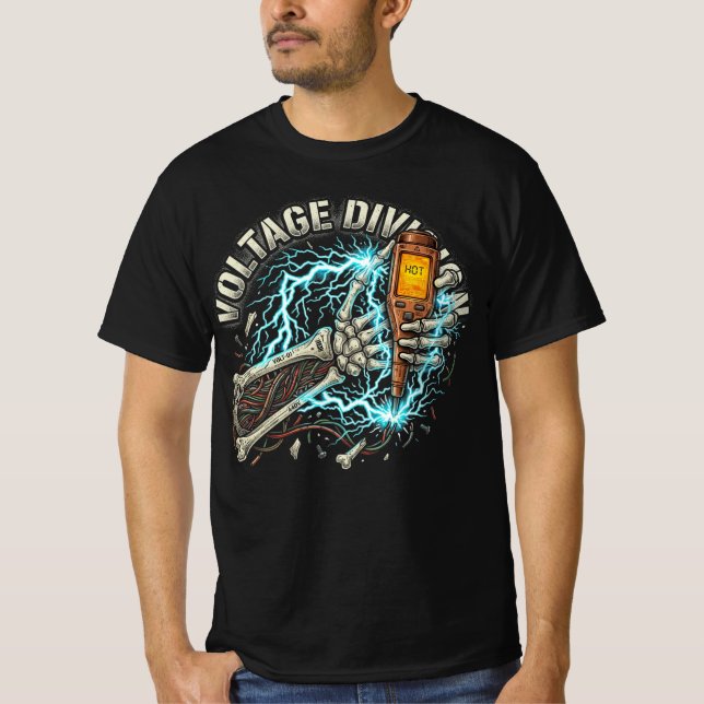 Spänningsdelning elektriker present het tråd t shirt (Framsida)