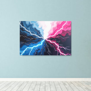 Spänningsflöde – Elektrisk våg i rörelse 36"x24" Canvastryck