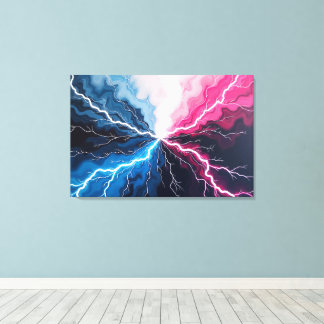 Spänningsflöde – Elektrisk våg i rörelse 36"x24" Canvastryck