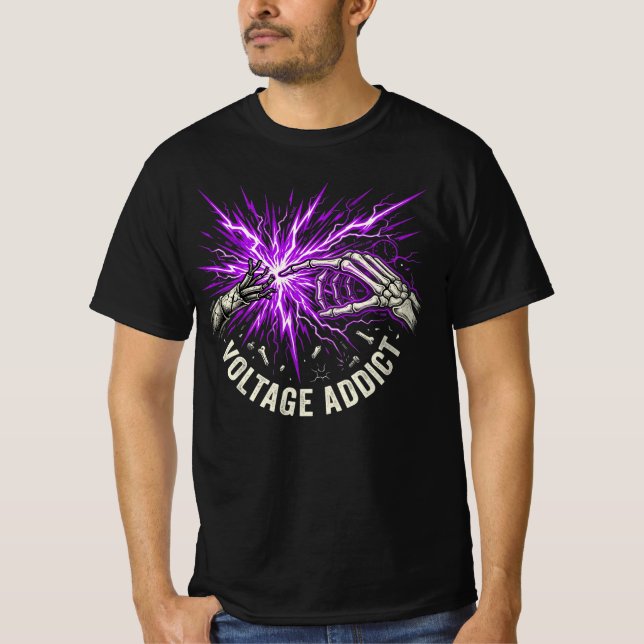 Spänningssüchtig elektrikerpresent Elektrisk ljusb T Shirt (Framsida)