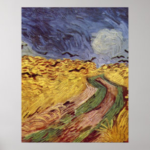 Spannmål med kråkorna från Vincent van Gogh Poster