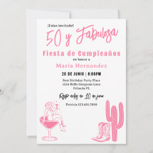 Spansk 50 och fantastisk västernfiesta 50-årsdag inbjudningar