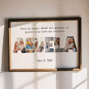 Spansk Abuela fotokollage till mors dag Poster