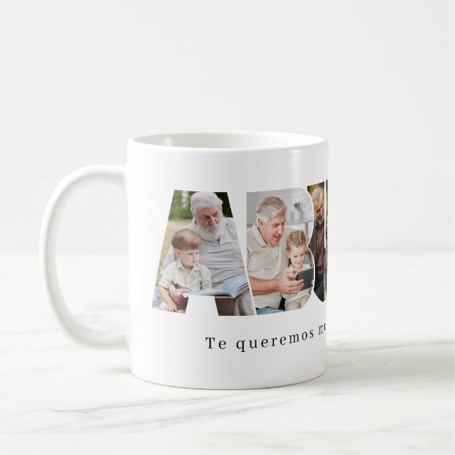 Spansk Abuelo fotocollage för fars dag Kaffemugg (Vänster)