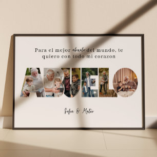 Spansk Abuelo fotocollage för fars dag Poster