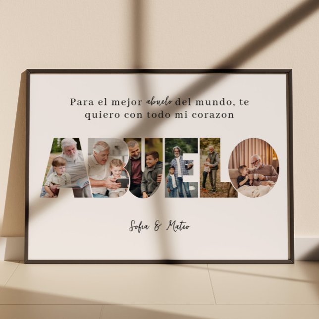 Spansk Abuelo fotocollage för fars dag Poster (Skapare uppladdad)