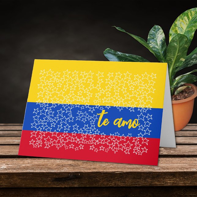 Spansk Alla hjärtans dag på flaggans Colombia seme Helgkort (Skapare uppladdad)