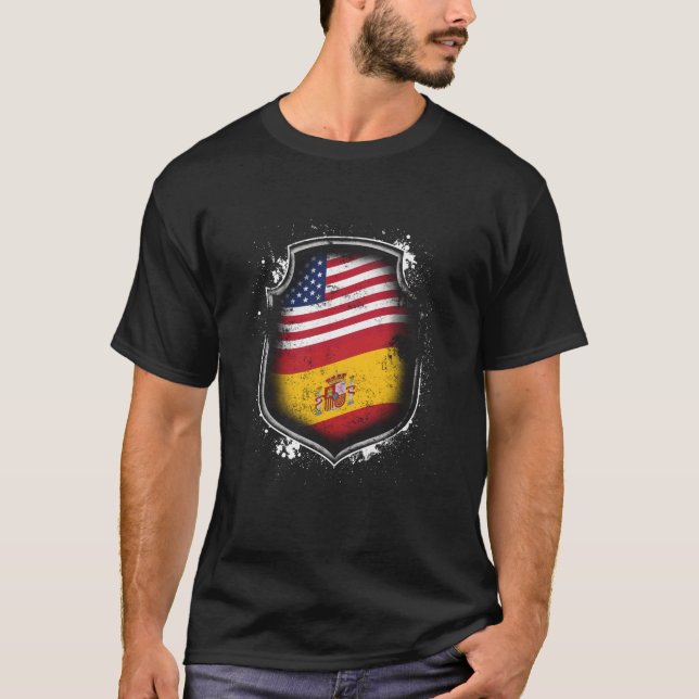 Spansk amerikanska flaggan t shirt (Framsida)