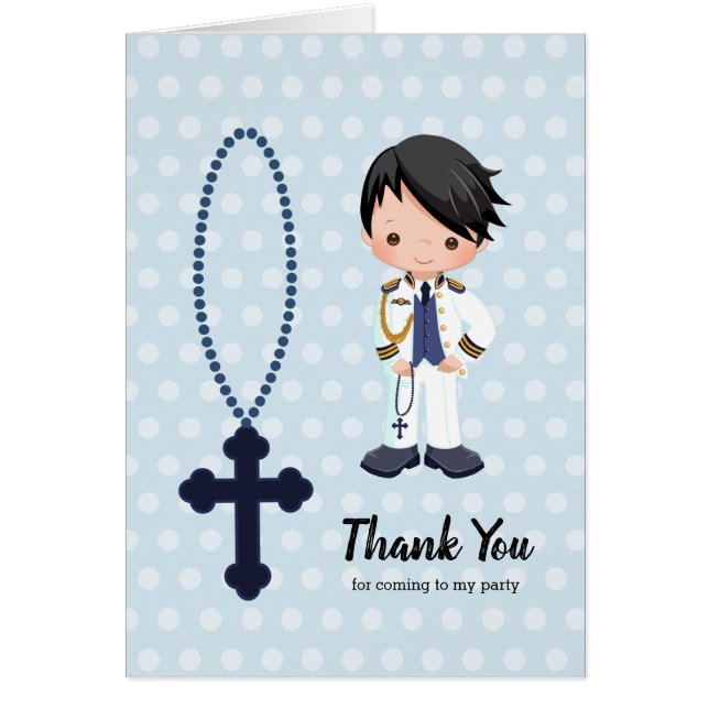 Spansk amiral First Communion Hälsningskort (Framsidan)