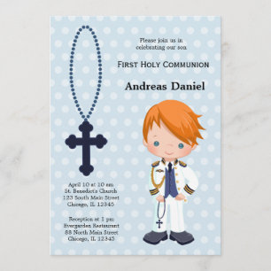 Spansk amiral First Communion Inbjudningar