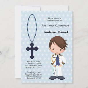 Spansk amiral First Communion Inbjudningar