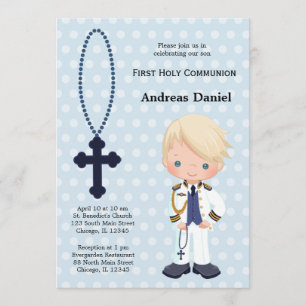 Spansk amiral First Communion Inbjudningar