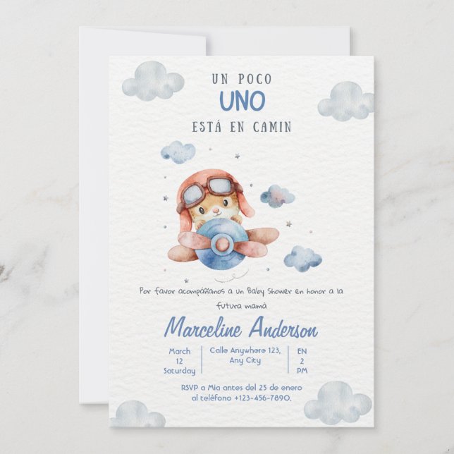 Spansk Baby Shower Inbjudningar (Framsida)