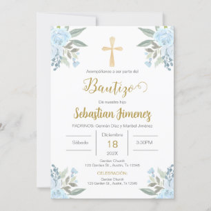 Spansk baptism Boy Inbjudningar
