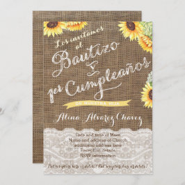 Spansk baptism och första födelsedagen för latina inbjudningar