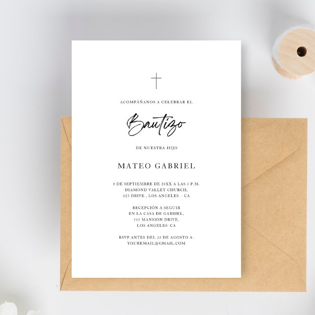Spansk baptism Religiösa Bautizo Inbjudningar (Skapare uppladdad)